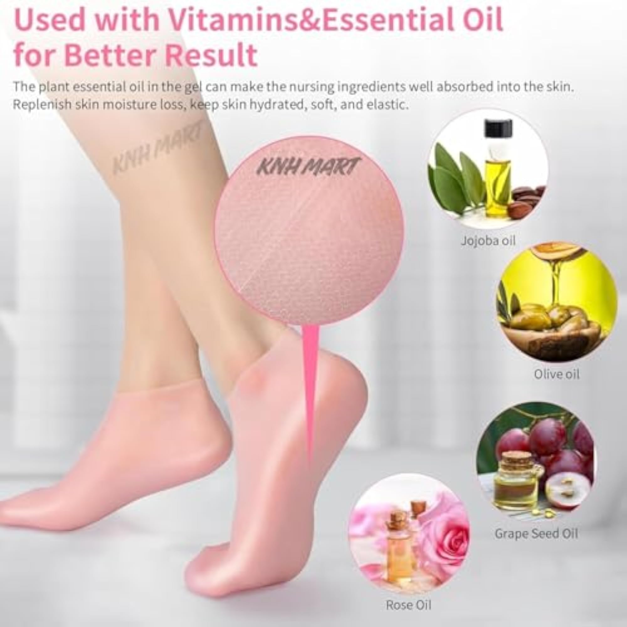 Silicon Heel Socks, Moisturizing Gel Socks for Feet